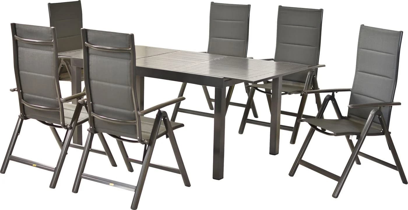 MERXX Garten-Essgruppe Taviano 7-tlg. Klappsessel Ausziehtisch - Bild 2