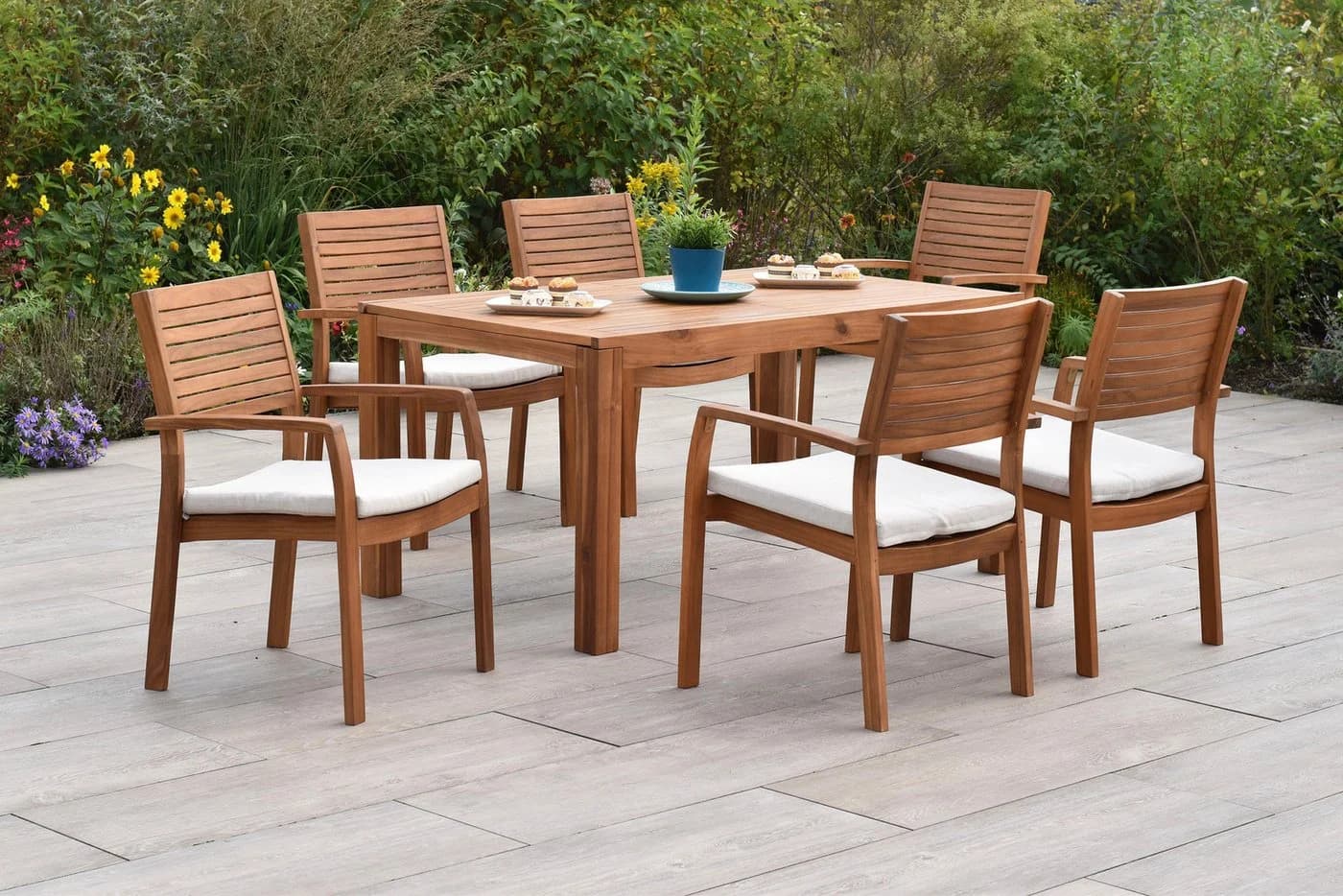 MERXX Garten-Essgruppe Batavia 13-tlg mit Ausziehtisch
