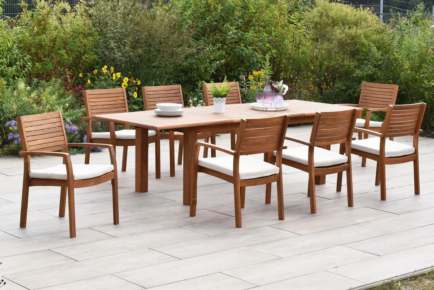 MERXX Garten-Essgruppe Batavia 17-tlg. Landhausoptik