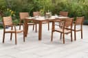 MERXX Garten-Essgruppe Batavia 7-tlg. Massivholz Akazie Beige Bild 1