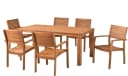 MERXX Garten-Essgruppe Batavia 7-tlg. Massivholz Akazie Beige Bild 2