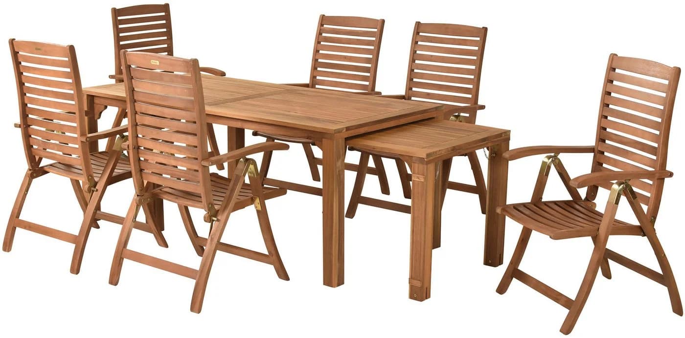 MERXX Garten-Essgruppe Paraiba 7-tlg. Massivholz Akazie braun - Bild 2