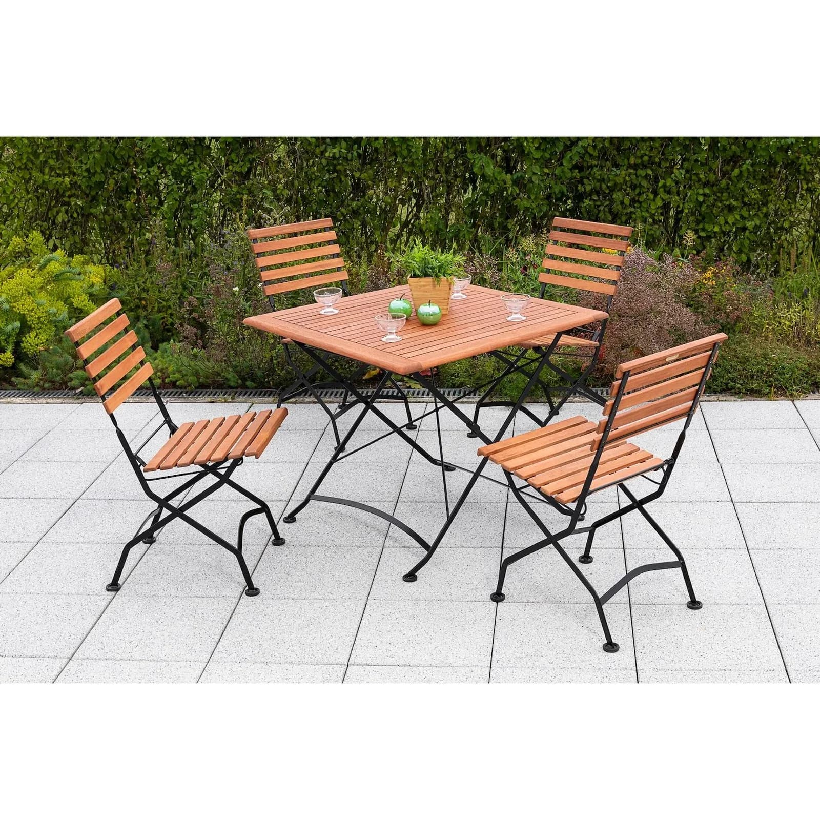 MERXX Garten-Essgruppe Schloßgarten 5-tlg. Braun Eukalyptus Stahl