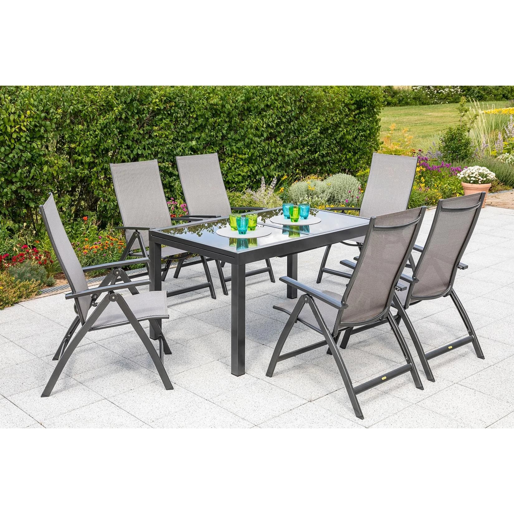 Merxx Vicenza Set 7tlg. Ausziehtisch Diamantbraun