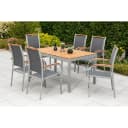 Merxx Siena Garten-Essgruppe 7-tlg. mit ausziehbarem Tisch Braun/Grau Bild 1