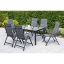 MERXX Taviano Garten-Essgruppe 7-tlg. Anthrazit Aluminium Polyester Bild 1