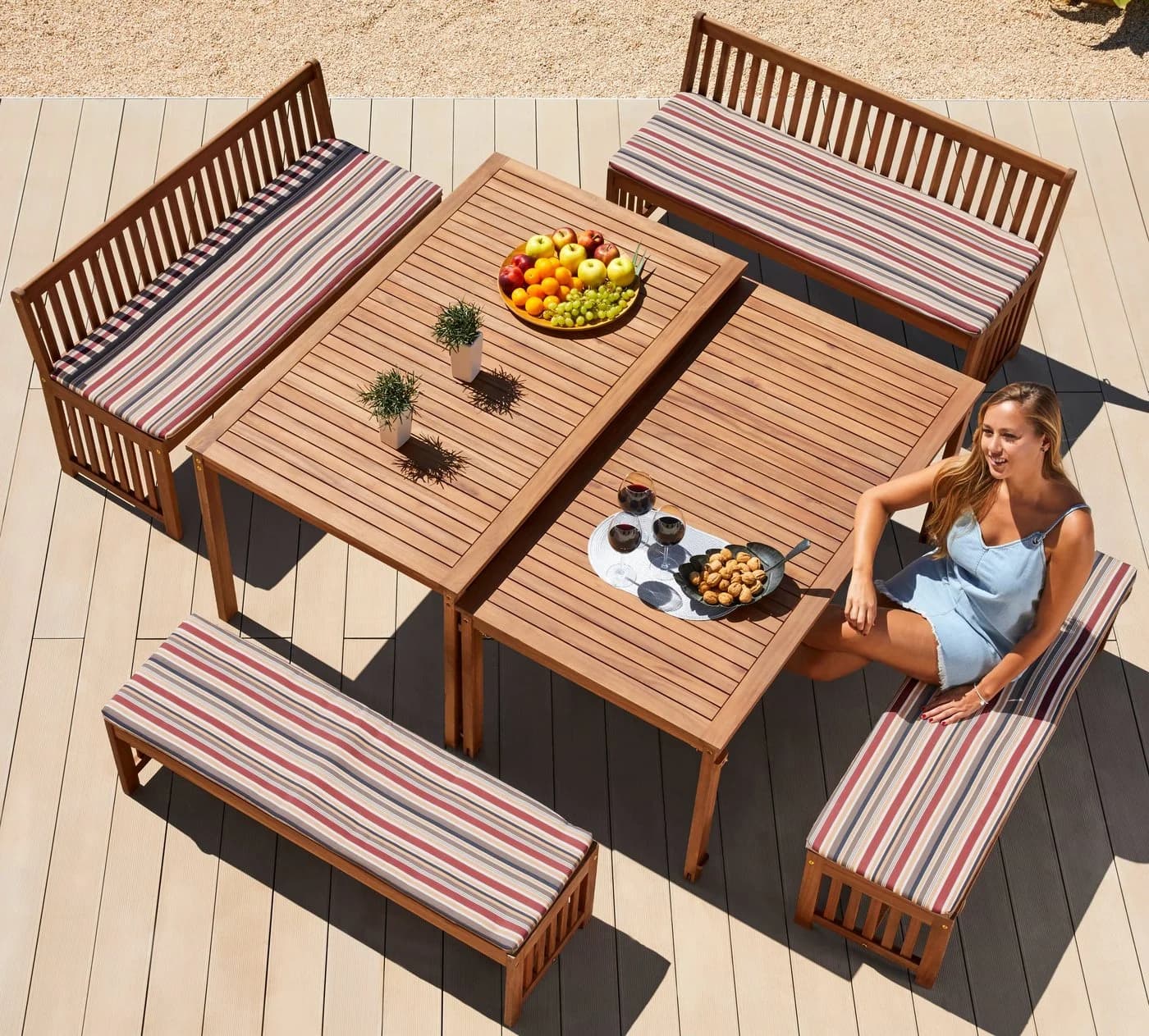 MERXX Hawaii Garten-Essgruppe 12-tlg. Akazienholz Braun