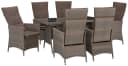 MERXX Garten-Essgruppe Valencia 6-tlg. Taupe/Braun Poly Rattan Bild 1