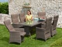 MERXX Garten-Essgruppe Valencia 6-tlg. Taupe/Braun Poly Rattan Bild 2