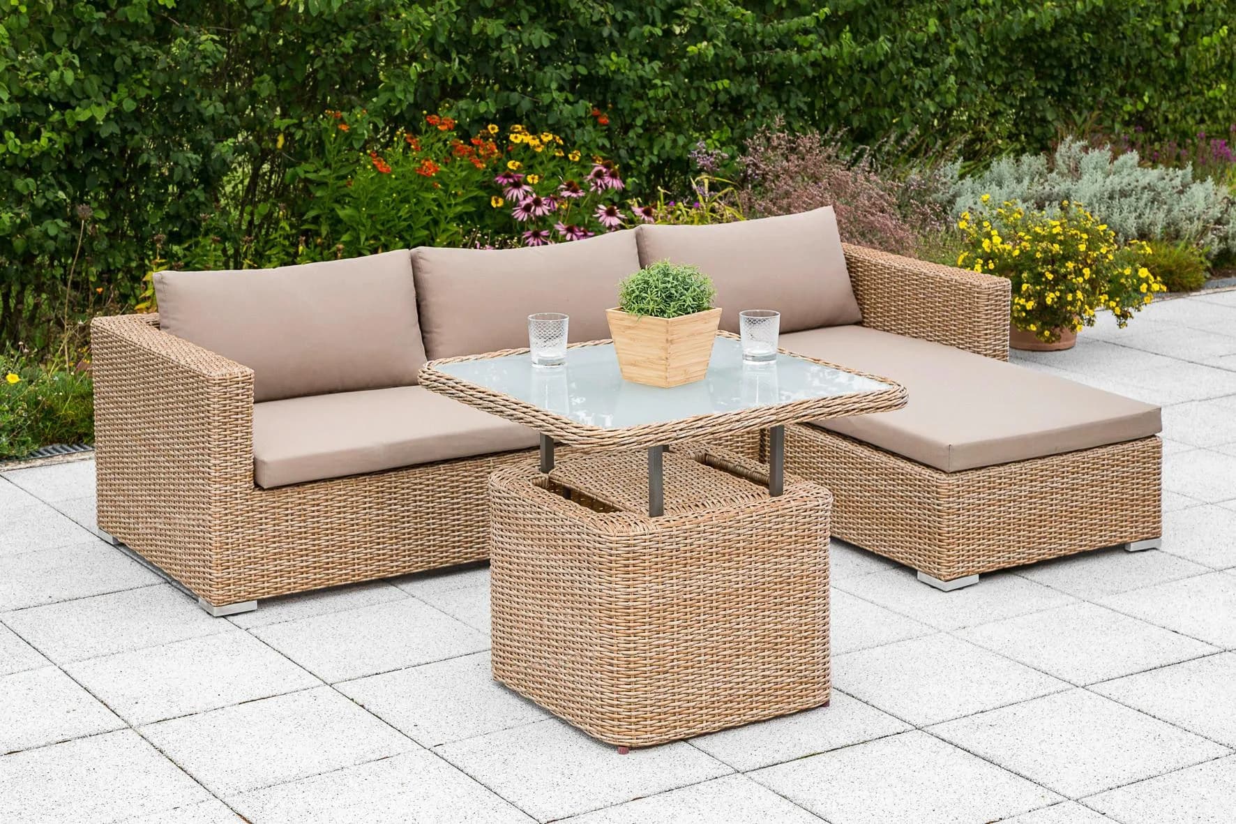 MERXX Veneto Gartenlounge-Set Beige höhenverstellbar - Bild 2