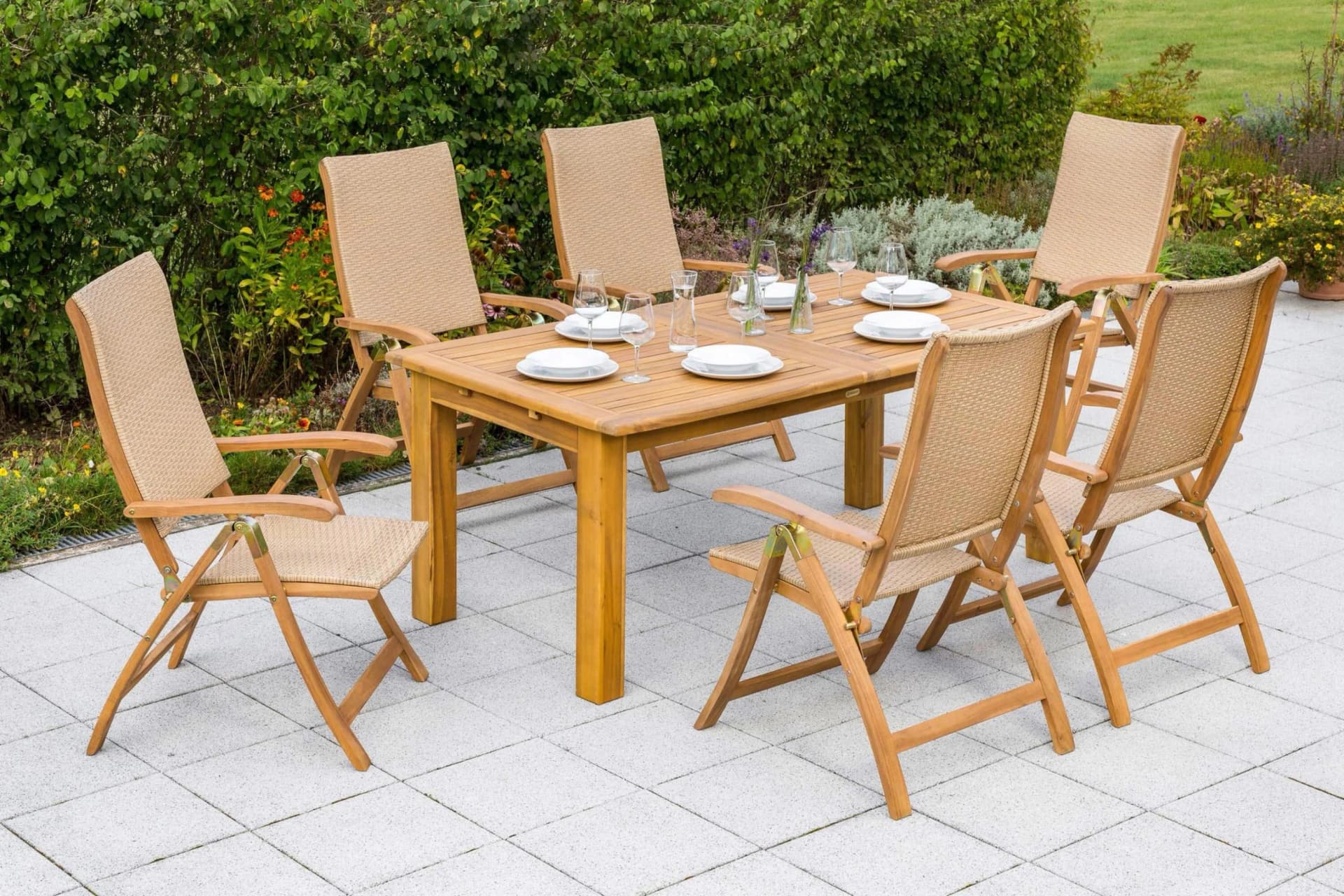MERXX Capri Garten-Essgruppe 7-tlg. mit ausziehbarem Tisch - Bild 2