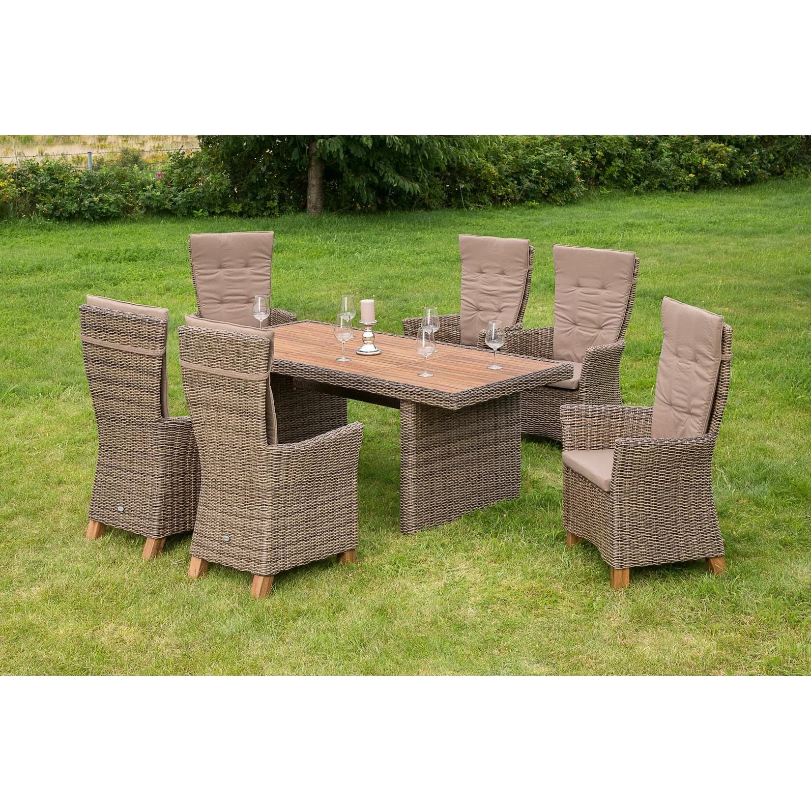Merxx Toskana 13-tlg. Gartenmöbelset mit Kissen