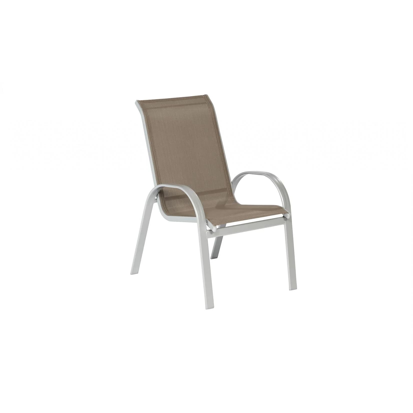 Merxx Amalfi Stapelsessel 2er Taupe Aluminiumrahmen