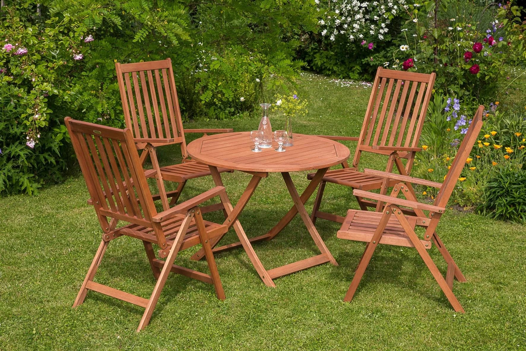 Garten-Essgruppe MERXX Vitoria Beige 4-Sitzer Eukalyptus - Bild 2