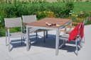 MERXX Garten-Essgruppe Naxos 5-tlg. Beige Aluminium Akazie Bild 2