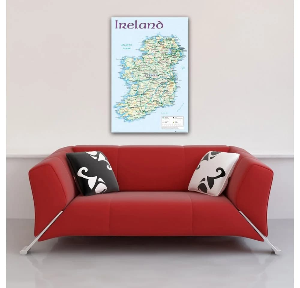 Poster Landkarte Irland Map 2012 - Wanddekoration