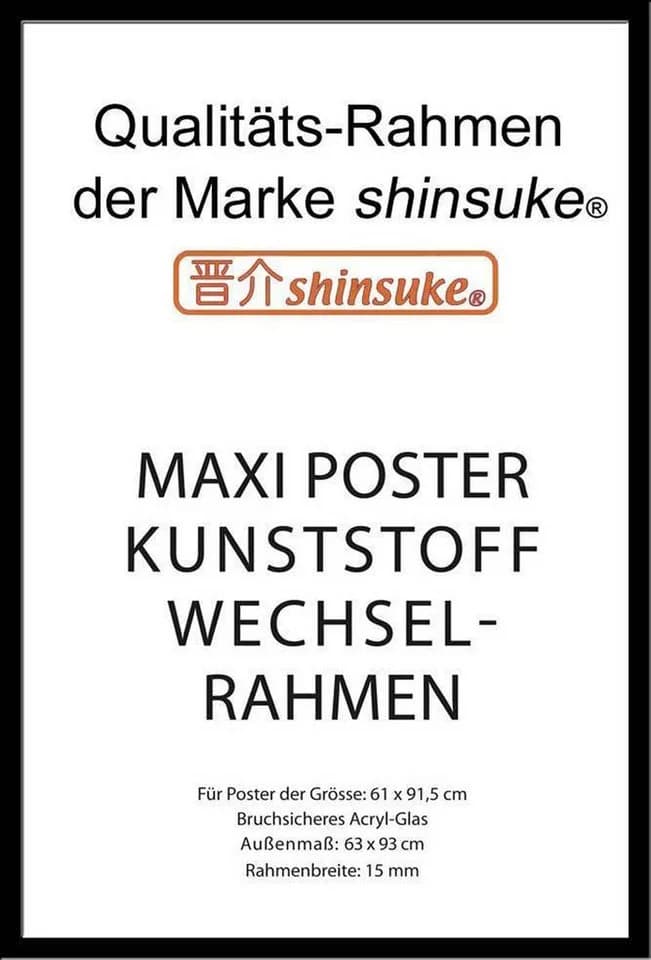 Shinsuke Wechselrahmen 61x91,5 cm Schwarz Kunststoff Poster - Bild 2