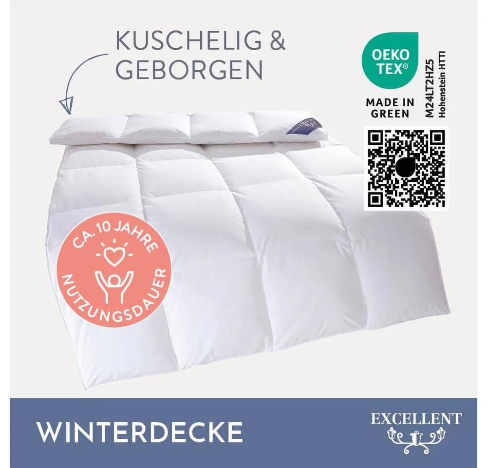 Excellent Daunenbettdecke Zürich Weiß 100% Daunen Extrawarm