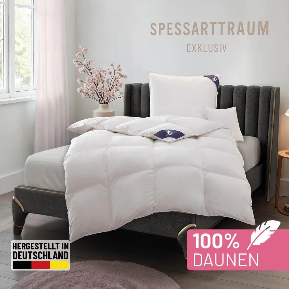 Spessarttraum Daunenbettdecke Exklusiv Weiß 100% Baumwolle