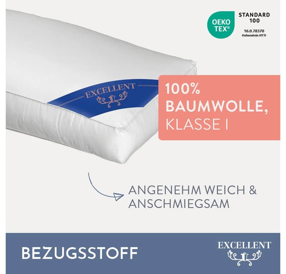 EXCELLENT 3-Kammer-Kopfkissen Florenz Weiß - Bild 4
