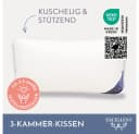 EXCELLENT 3-Kammer-Kopfkissen Florenz Weiß Baumwolle Daunen Federn Bild 1