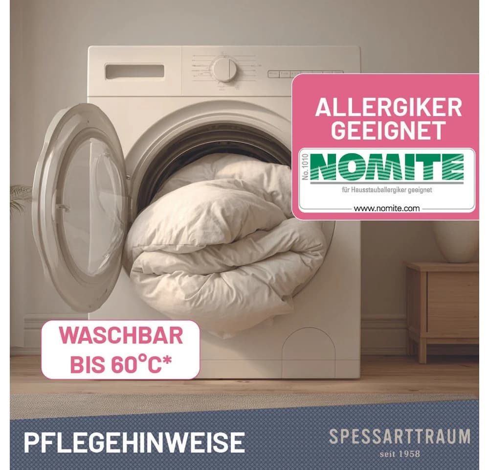 SPESSARTTRAUM 3-Kammer-Kopfkissen Exklusiv Weiß Baumwolle Daunen Federn - Bild 5