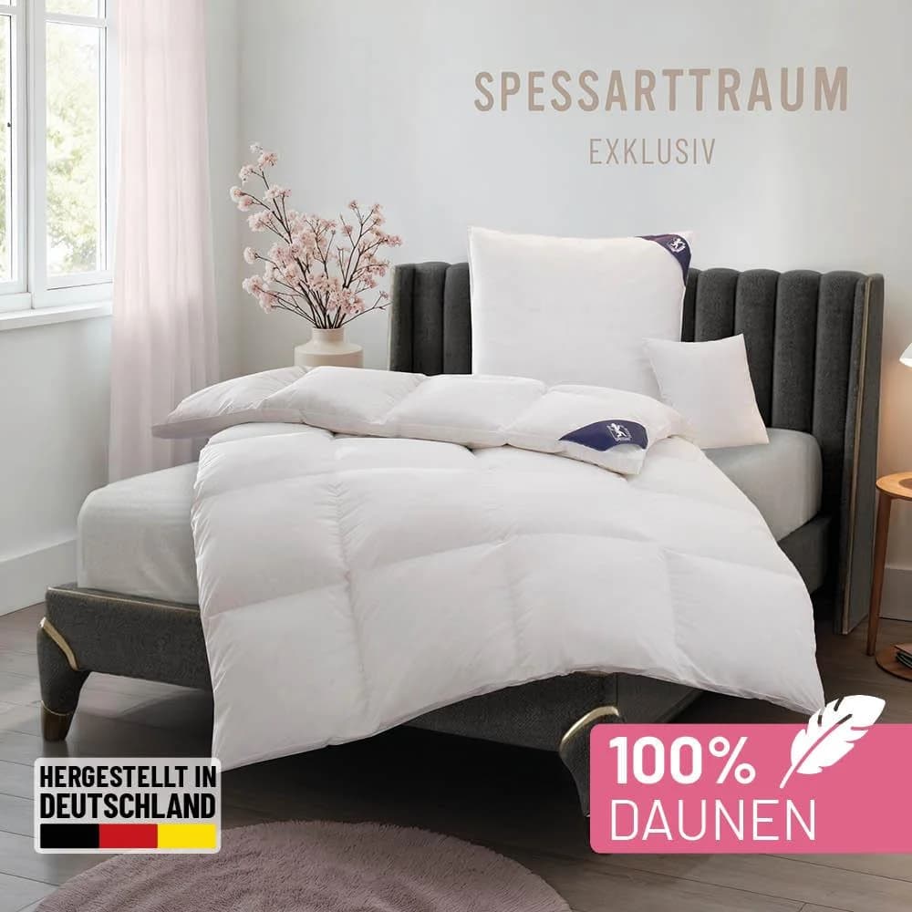 Spessarttraum Daunenbettdecke Extrawarm Weiß 100% Baumwolle