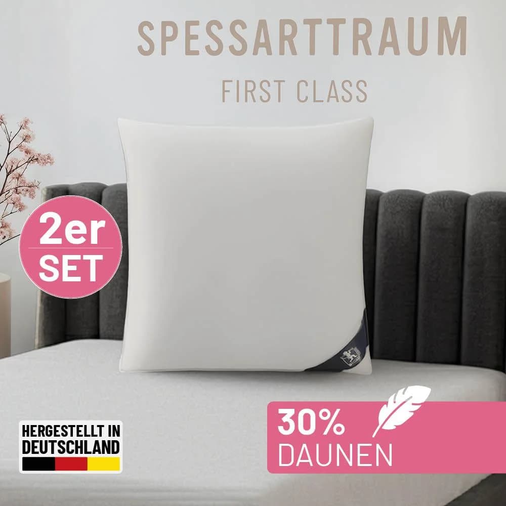 Spessarttraum Federkopfkissen First Class Weiß 80x80cm