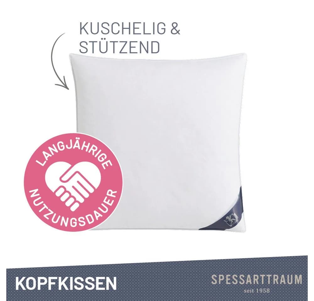 Spessarttraum Daunenkissen First Class Weiß 40x40cm