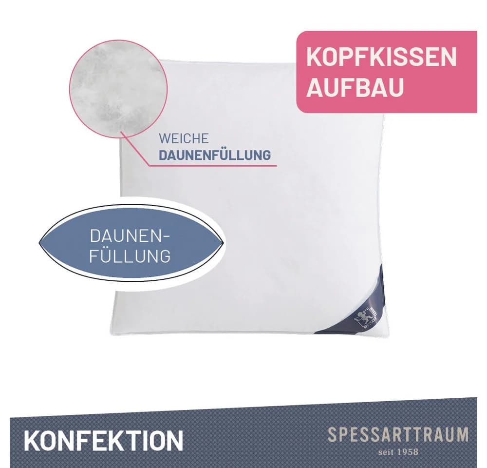Spessarttraum Daunenkissen First Class Weiß 40x40cm - Bild 5