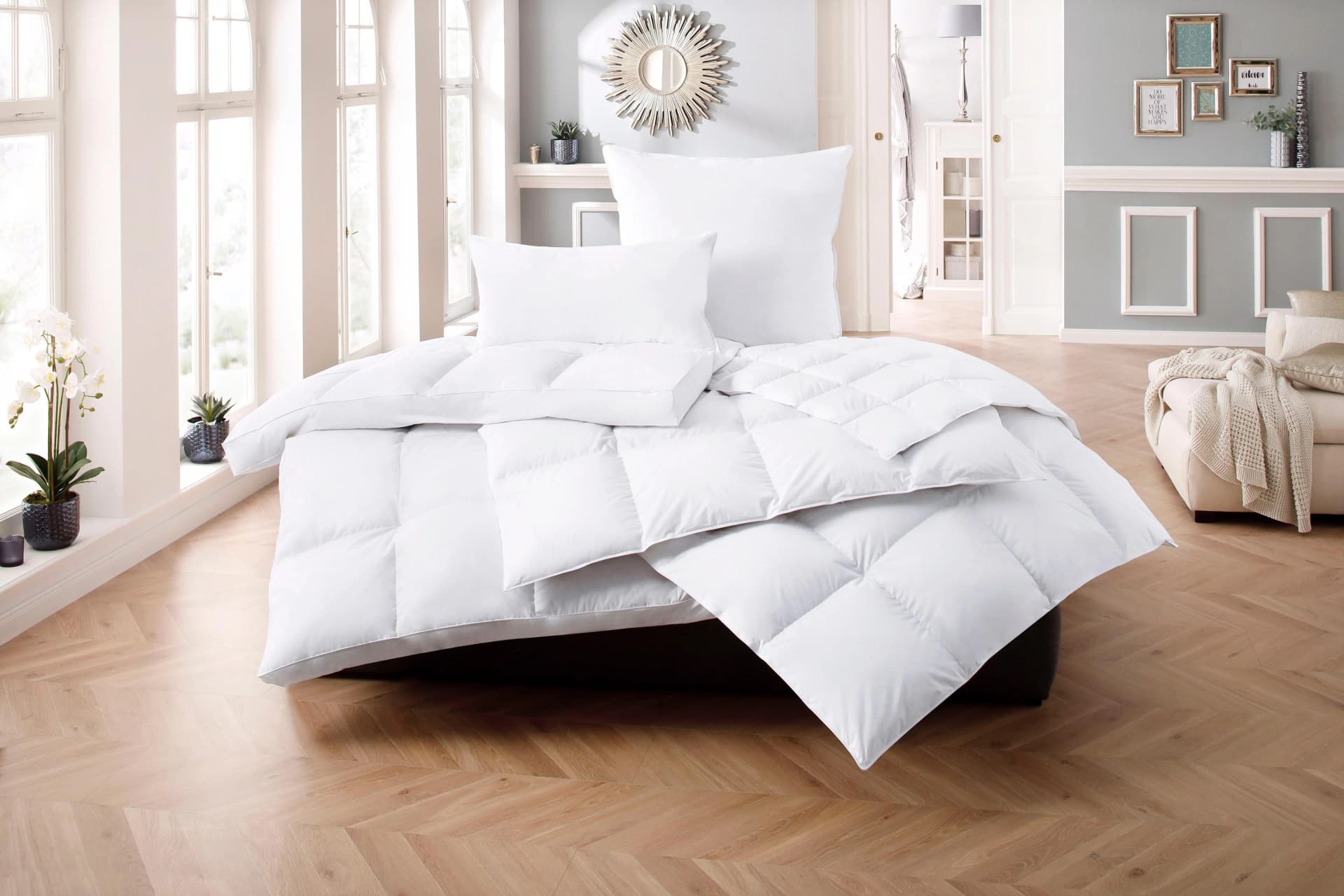 ÄLGDRÖM Daunenbettdecke Loftet Weiß 240x220 cm Baumwolle