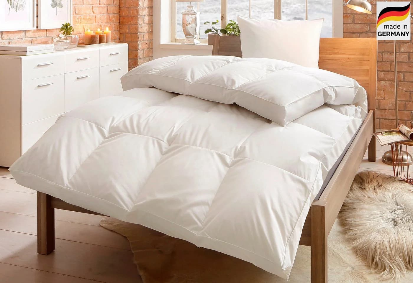 OTTO HOME Daunenbettdecke + Kopfkissen Set Köniz Weiß Extrawarm - Bild 2