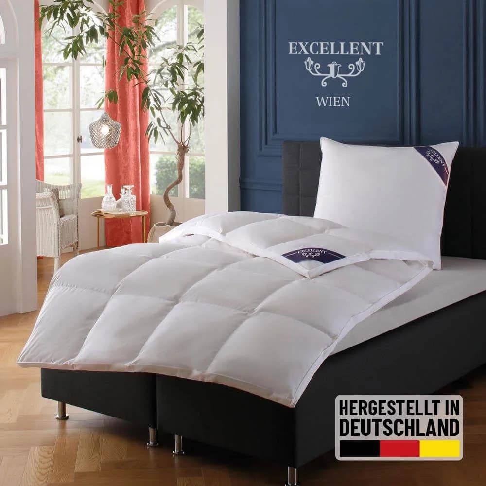 Daunenbettdecke EXCELLENT Wien Weiß Extrawarm 100% Baumwolle