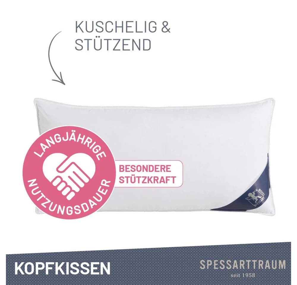 Spessarttraum Premium Gänsefederkopfkissen Weiß Allergikerfreundlich