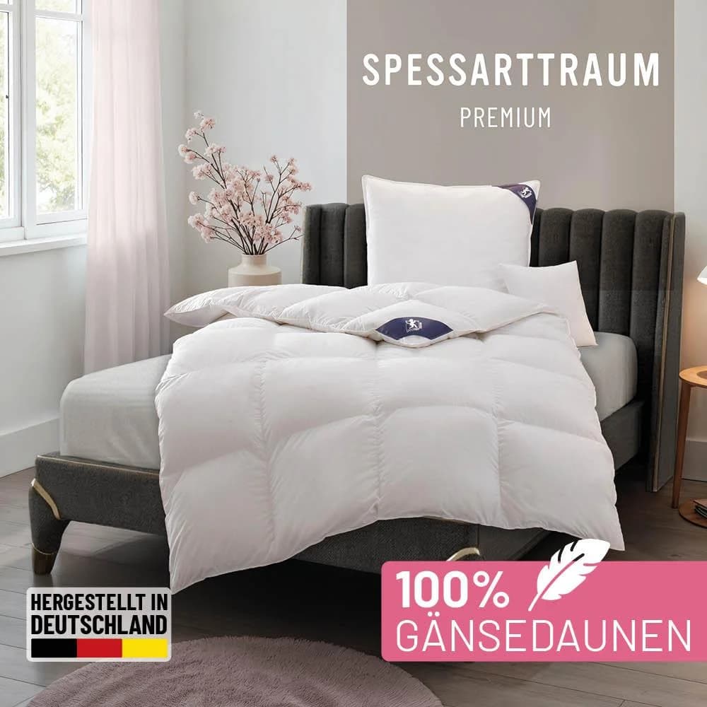Spessarttraum Gänsedaunenbettdecke Premium Weiß Extrawarm