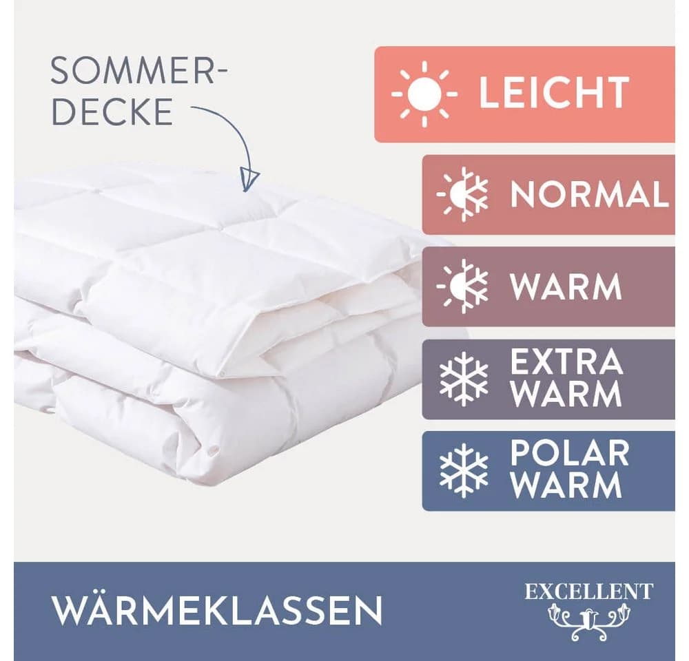 EXCELLENT Gänsedaunenbettdecke Davos Weiß Allergikerfreundlich Premium - Bild 3