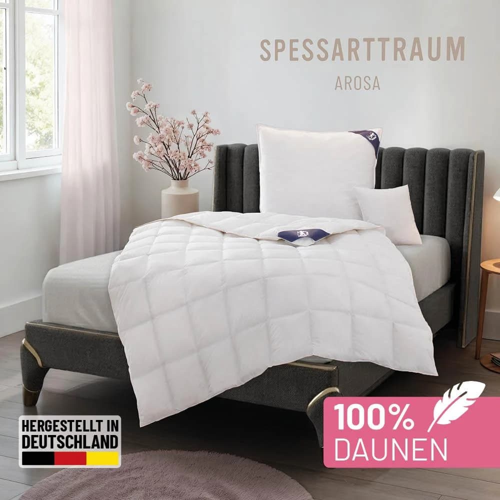 Spessarttraum Daunenbettdecke Weiß 100% Baumwolle Extraleicht