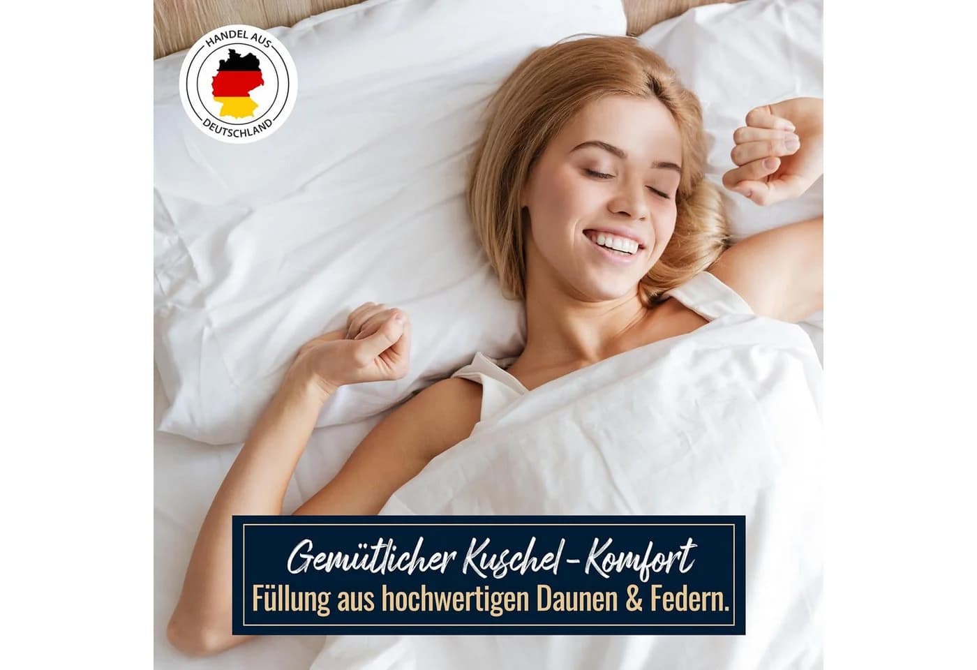 SPESSARTTRAUM Daunenkissen Sabine 40x40 Weiß Baumwolle - Bild 3