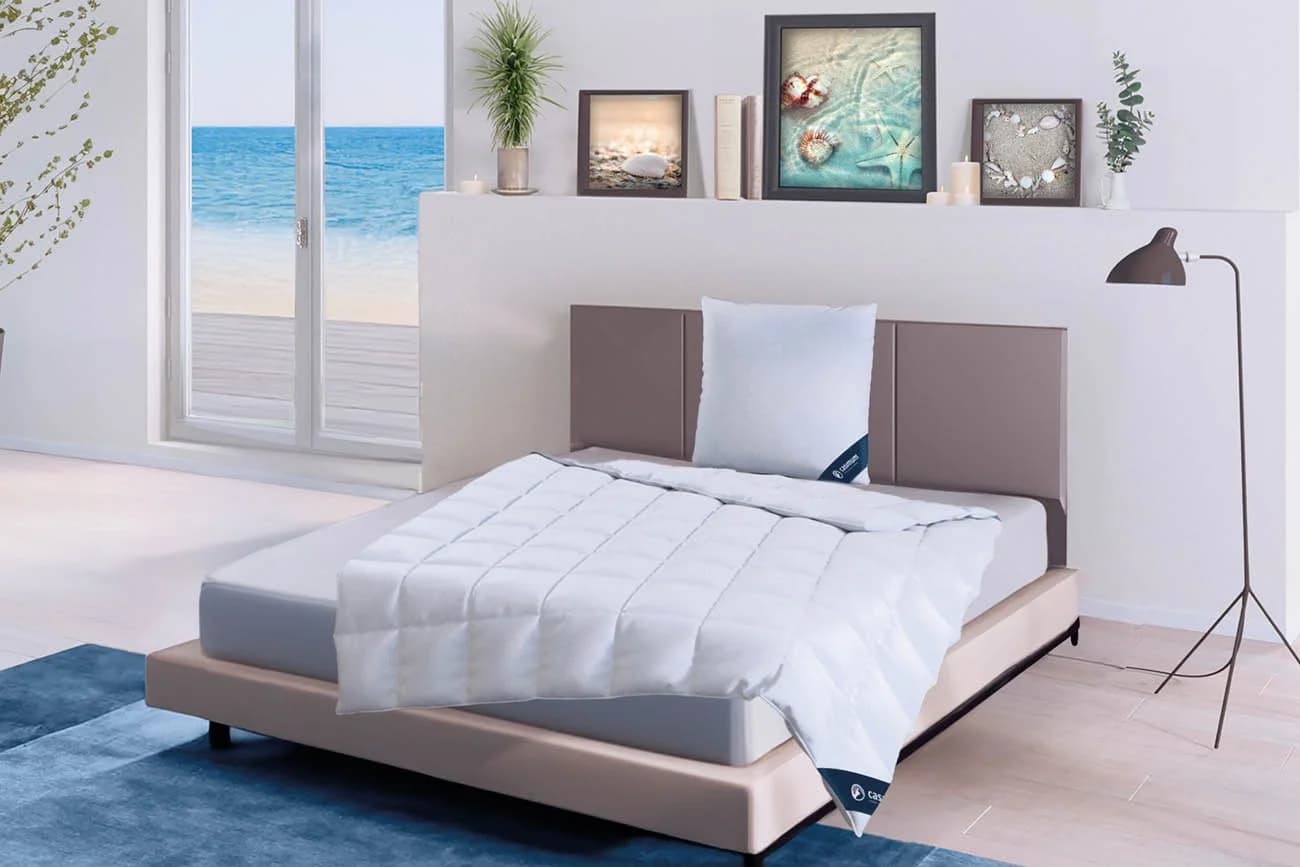 casimum Daunenbettdecke COMFORT 60% Daunen 40% Federn 100% Baumwolle Weiss