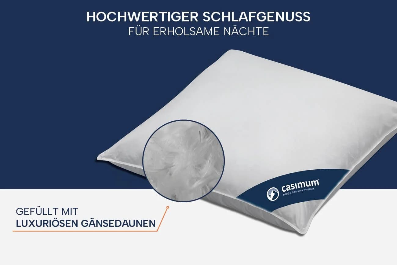 casimum Daunenkissen FIRST CLASS 60% Daunen 40% Federn Weiß - Bild 5