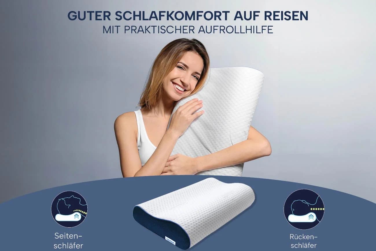 casimum ERGO VARIO Nackenkissen Beige Memory Foam höhenverstellbar - Bild 4
