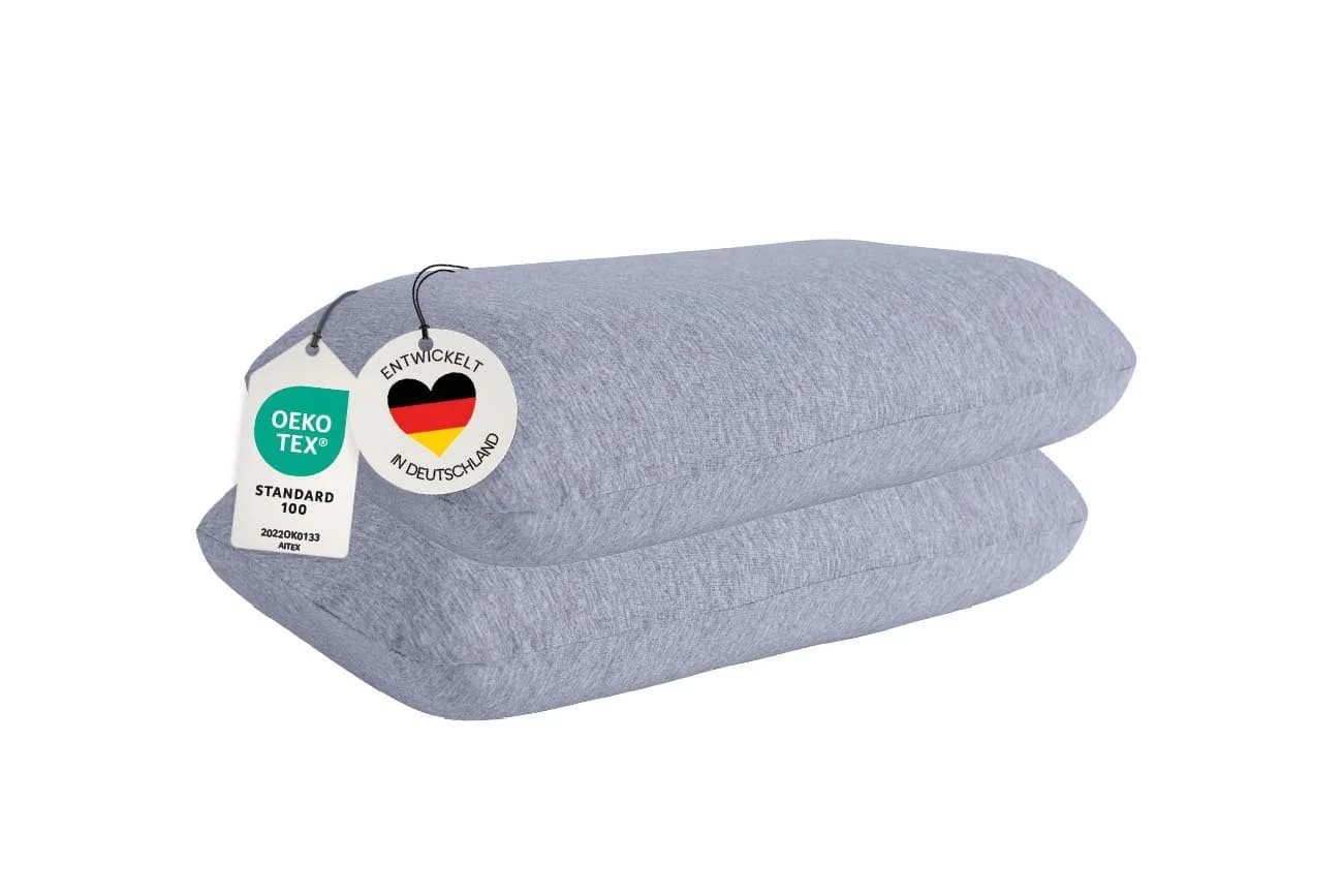 casimum Kissenbezug Grau für Reise-Nackenkissen 40x25cm - Bild 2