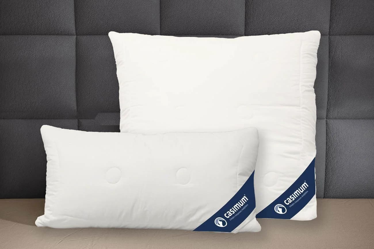 casimum 3-Kammer-Kopfkissen LUXUS Kamelhaar 100% Baumwolle Weiss