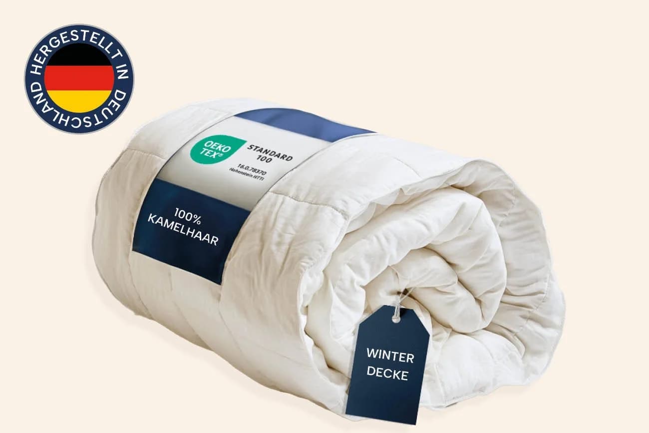 casimum Naturhaarbettdecke LUXUS 100% Kamelhaar Baumwolle - Bild 3
