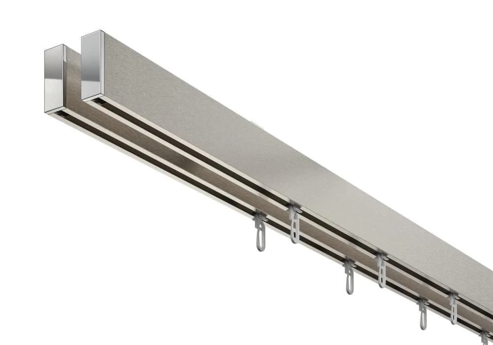 DécoProfi Innenlauf Gardinenstange 2-läufig Silber Aluminium - Bild 2