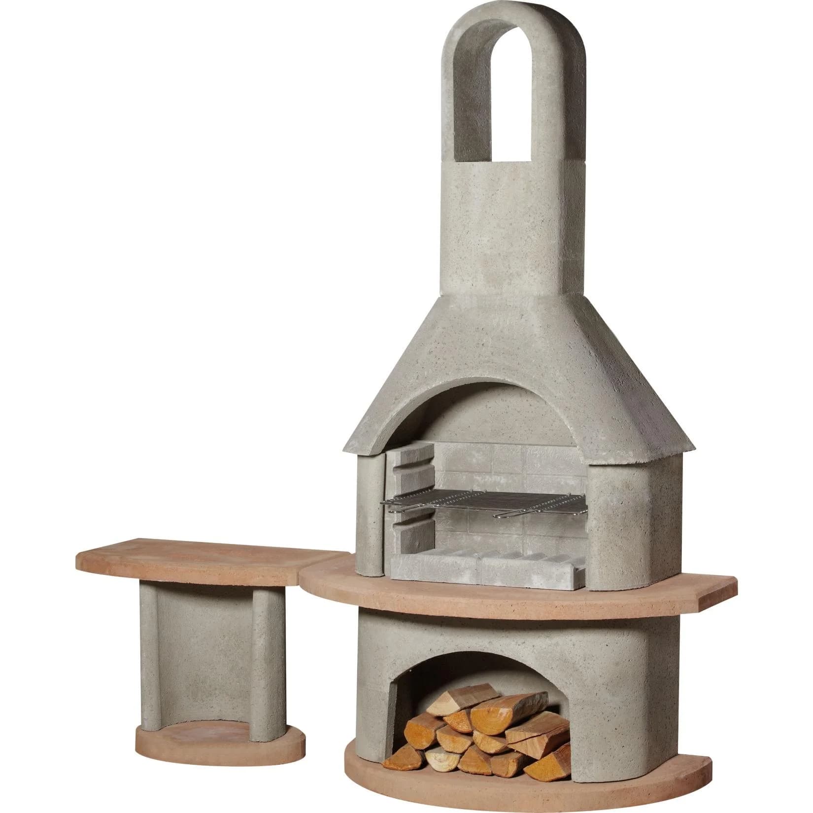 Buschbeck Carmen Gartengrillkamin mit Tisch Graubeton