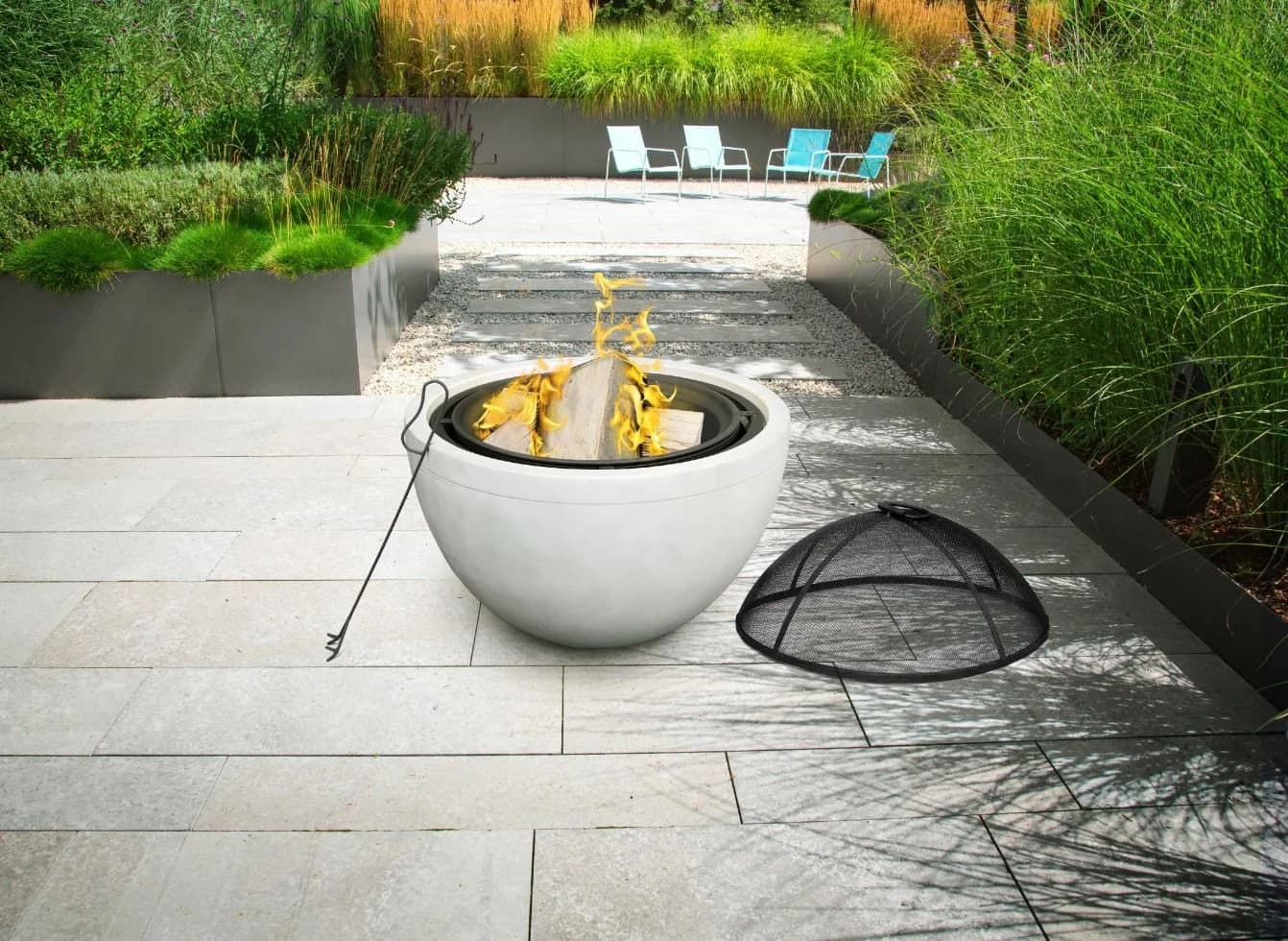 Buschbeck Grill-Feuerschale Madrid Magnesia-Fiberglas