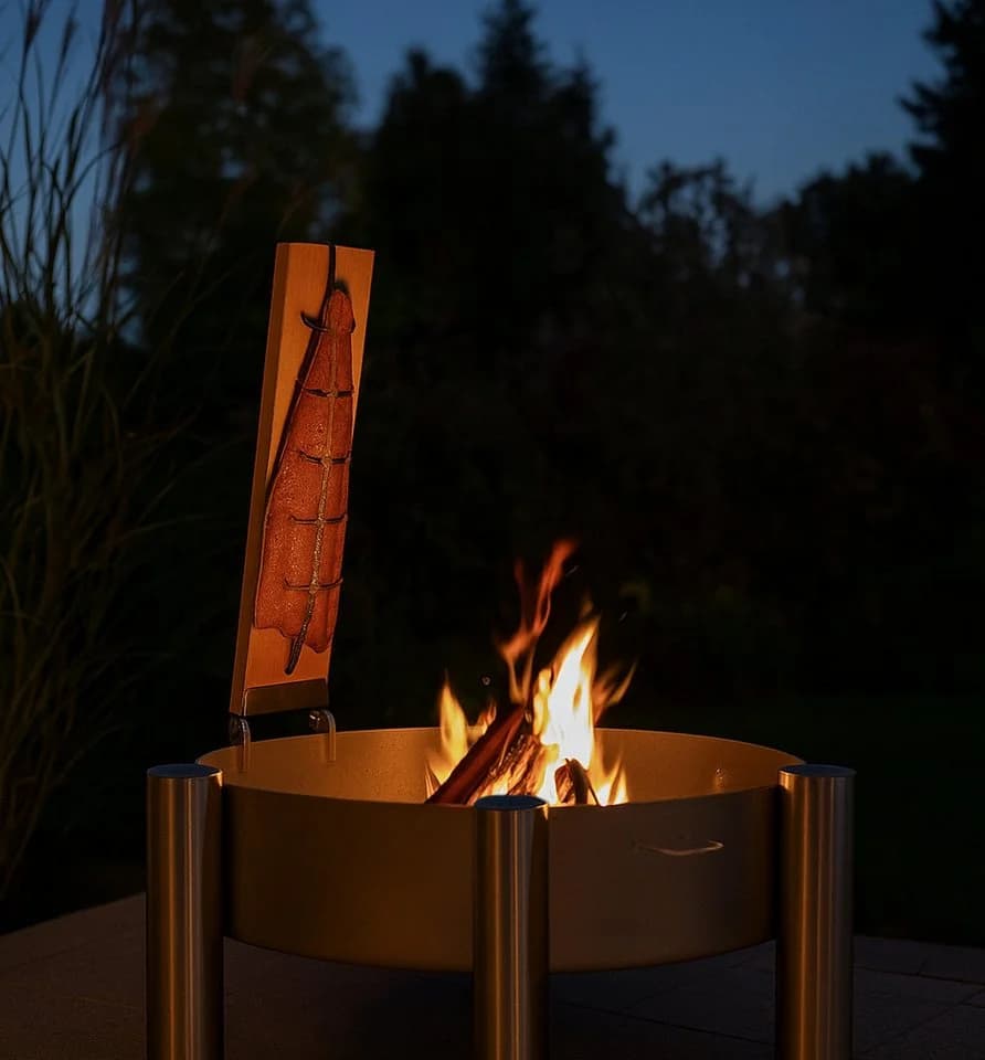 Buschbeck Flammlachsbrett-Set mit Edelstahlhalterung - Bild 4