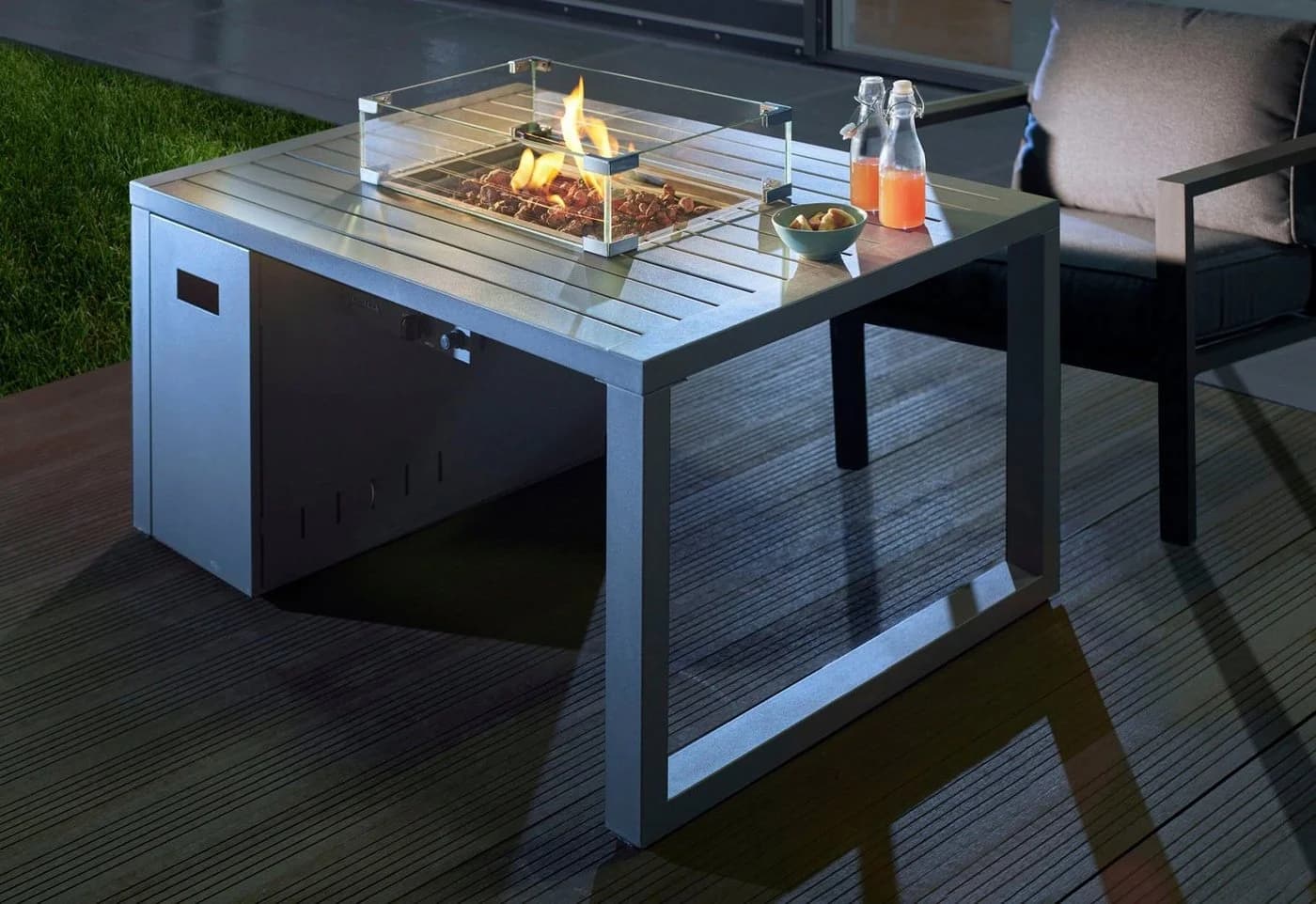 Buschbeck Loungetisch und Feuerstelle Lagos Grau