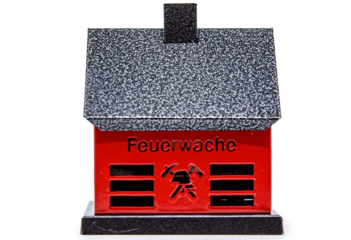 Landshop24 Räucherhaus Metall "Feuerwache" Rot Sammlerstück 2025